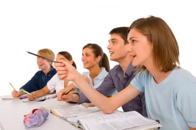 Students Studying for a College Major Assessment